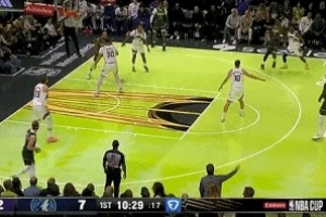 先发制人！爱德华兹开场1分半钟3投3中 独得8分打停爵士